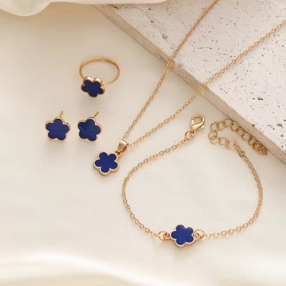 Clover Jewelry Set - (Blue) - Picture 3 of 3